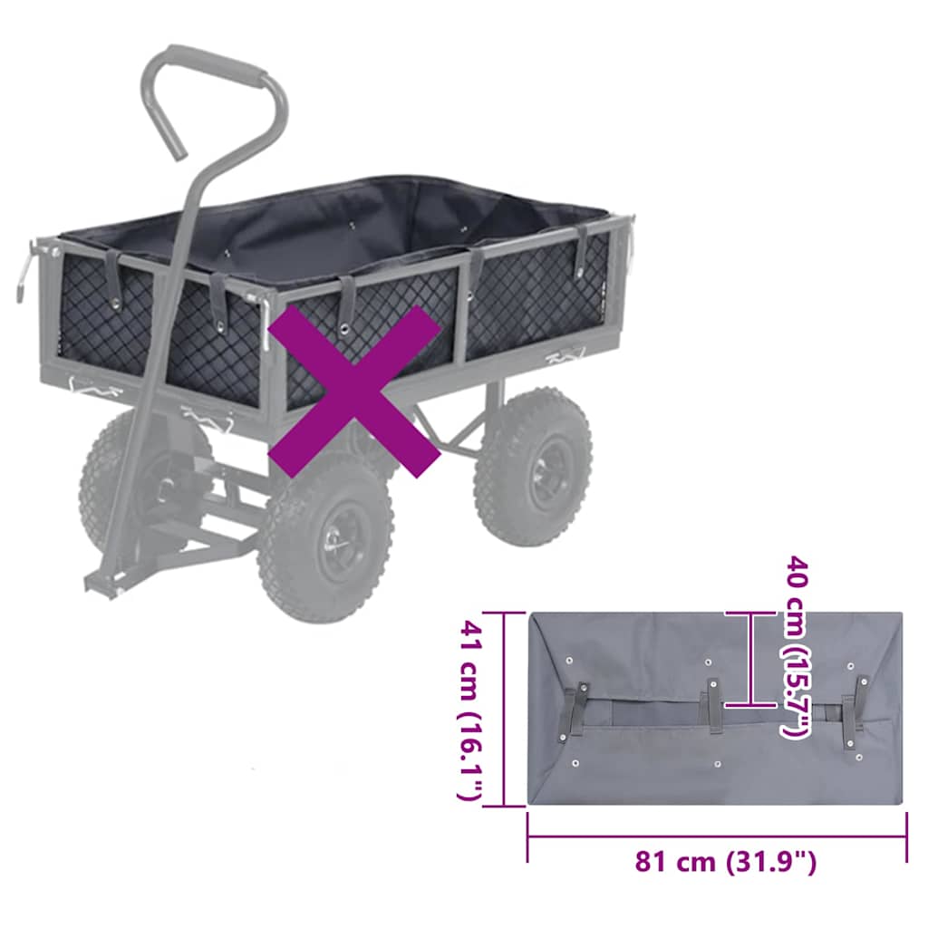 Thumbnail - vidaXL Gartenwagen-Einlage Dunkelgrau 81x41x40 cm Stoff