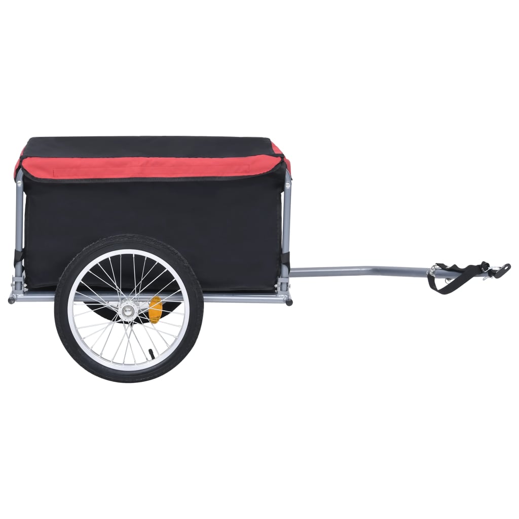 vidaXL Bike Cargo Trailer Black and Red 143.3 lb