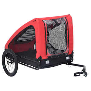 Prikolica za hišne ljubljenčke rdeča in črna