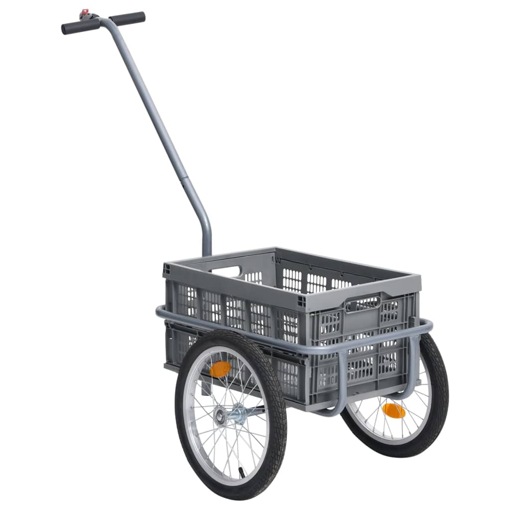 vidaXL Remorcă de bicicletă & cutie transport pliabilă 50 L gri 150 kg vidaXL