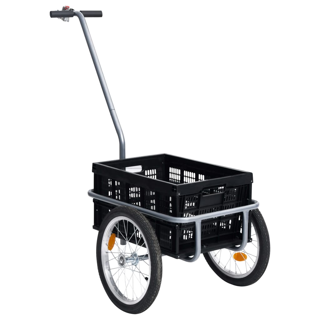 vidaXL Remorcă bicicletă & cutie transport pliabilă 50 L negru 150 kg