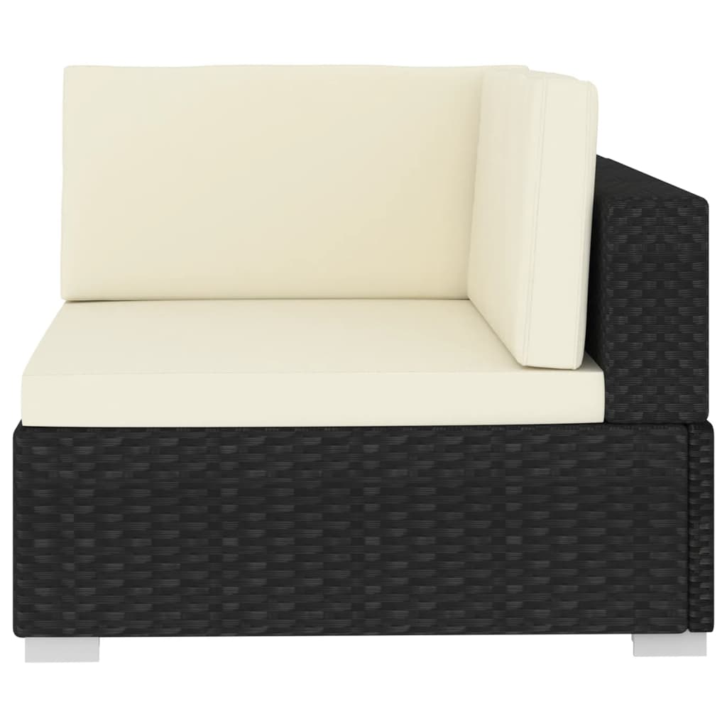 vidaXL 2 Piece Patio Sofa Set with Cushions Poly Rattan Black