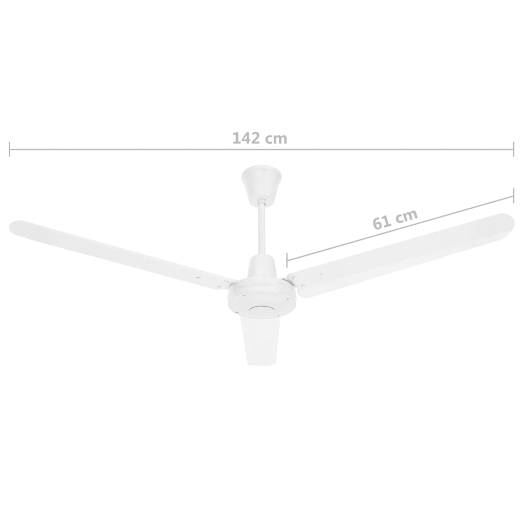 Fehér mennyezeti ventilátor 142 cm 