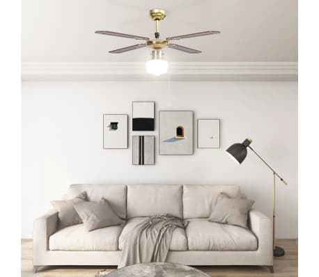 vidaXL Stropní ventilátor se světlem 106 cm hnědý