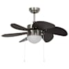 vidaXL laeventilaator valgustusega, 76 cm, tumepruun