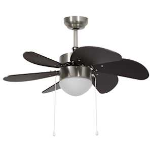 vidaXL laeventilaator valgustusega, 76 cm, tumepruun