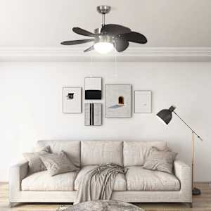 Stropní ventilátor se světlem 76 cm tmavě hnědý - obrázek 3