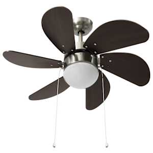 Stropní ventilátor se světlem 76 cm tmavě hnědý - obrázek 5