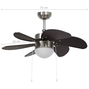 Stropní ventilátor se světlem 76 cm tmavě hnědý - obrázek 8
