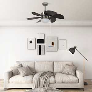 Stropní ventilátor se světlem 76 cm tmavě hnědý