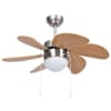 vidaXL laeventilaator valgustusega, 76 cm, helepruun