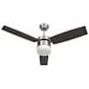 vidaXL laeventilaator valgustuse ja puldiga, 108 cm, tumepruun