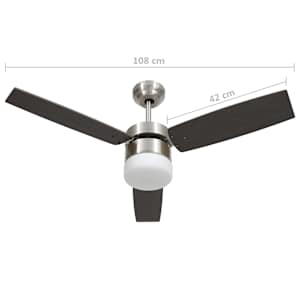 Stropní ventilátor světlo a dálkový ovladač 108 cm tmavě hnědý - obrázek 11
