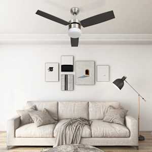 Stropní ventilátor světlo a dálkový ovladač 108 cm tmavě hnědý - obrázek 1