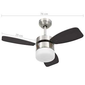 Stropní ventilátor světlo a dálkový ovladač 76 cm tmavě hnědý - obrázek 9