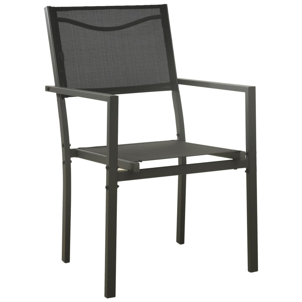 vidaXL Tuinstoelen 2 st textileen en staal zwart en antracietkleurig afbeelding