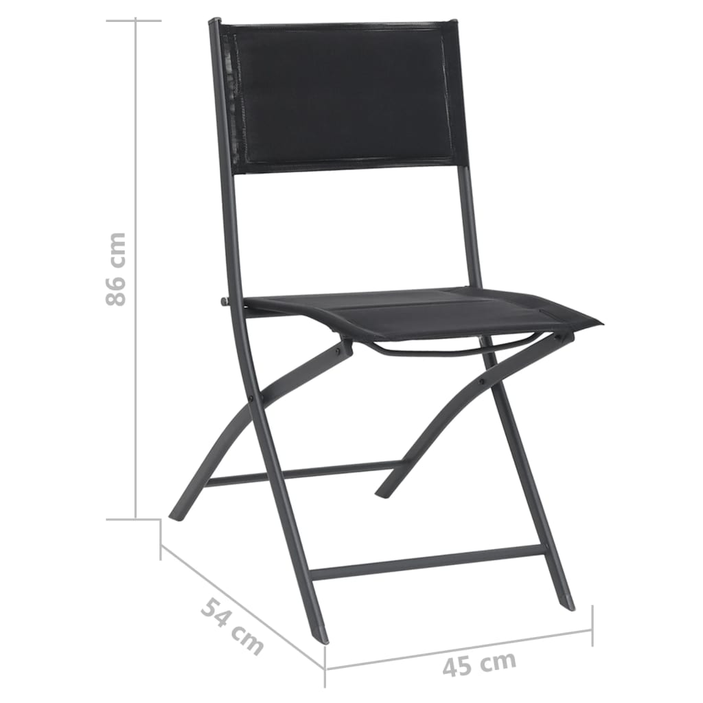  Skladacie vonkajšie stoličky 2 ks oceľ a textilén