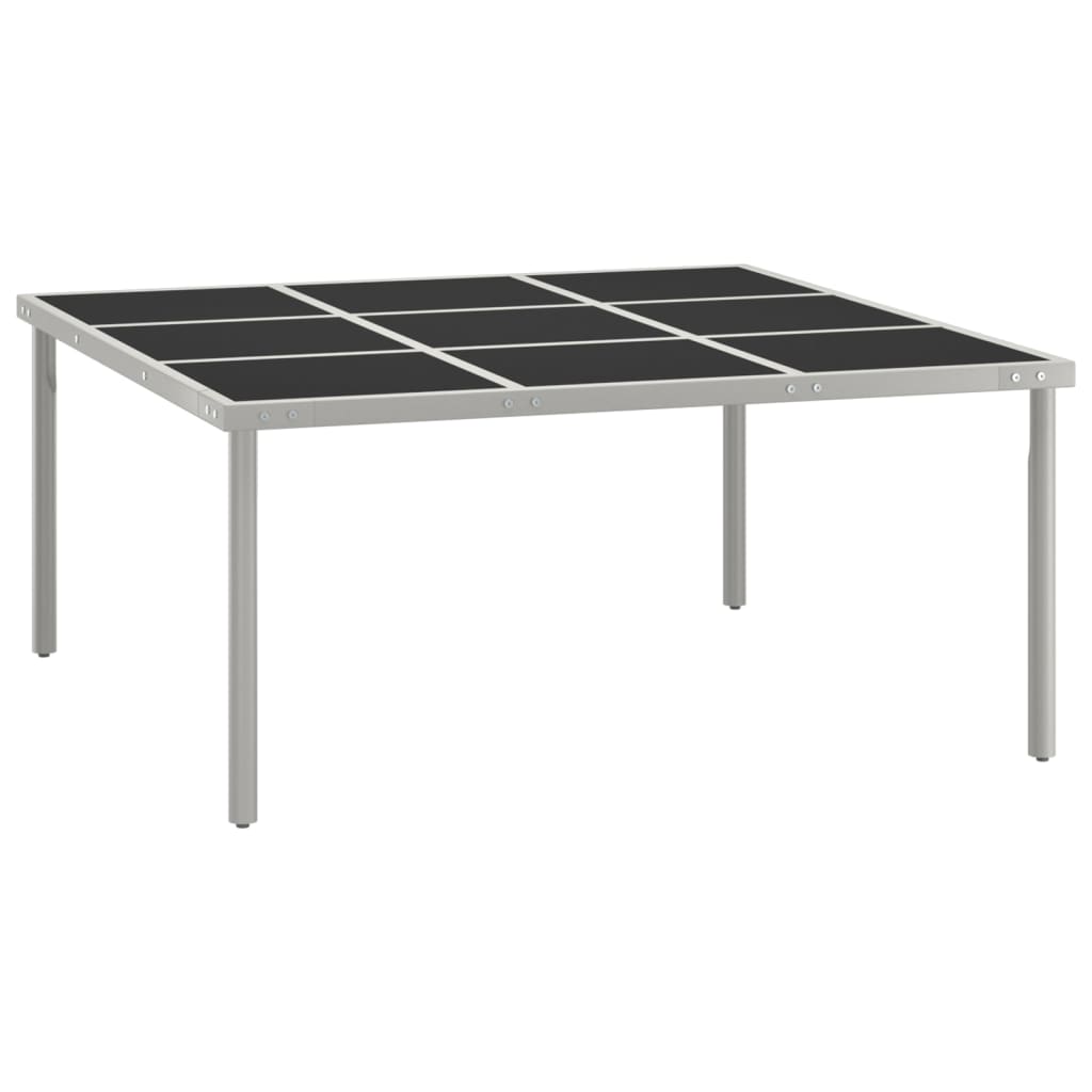 vidaXL Garten-Esstisch 170x170x74,5 cm Glas und Stahl