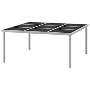 Zahradní jídelní stůl 170 x 170 x 74,5 cm sklo a ocel - obrázek 3