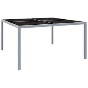 Zahradní stůl 130 x 130 x 72 cm šedý ocel a sklo - obrázek 1