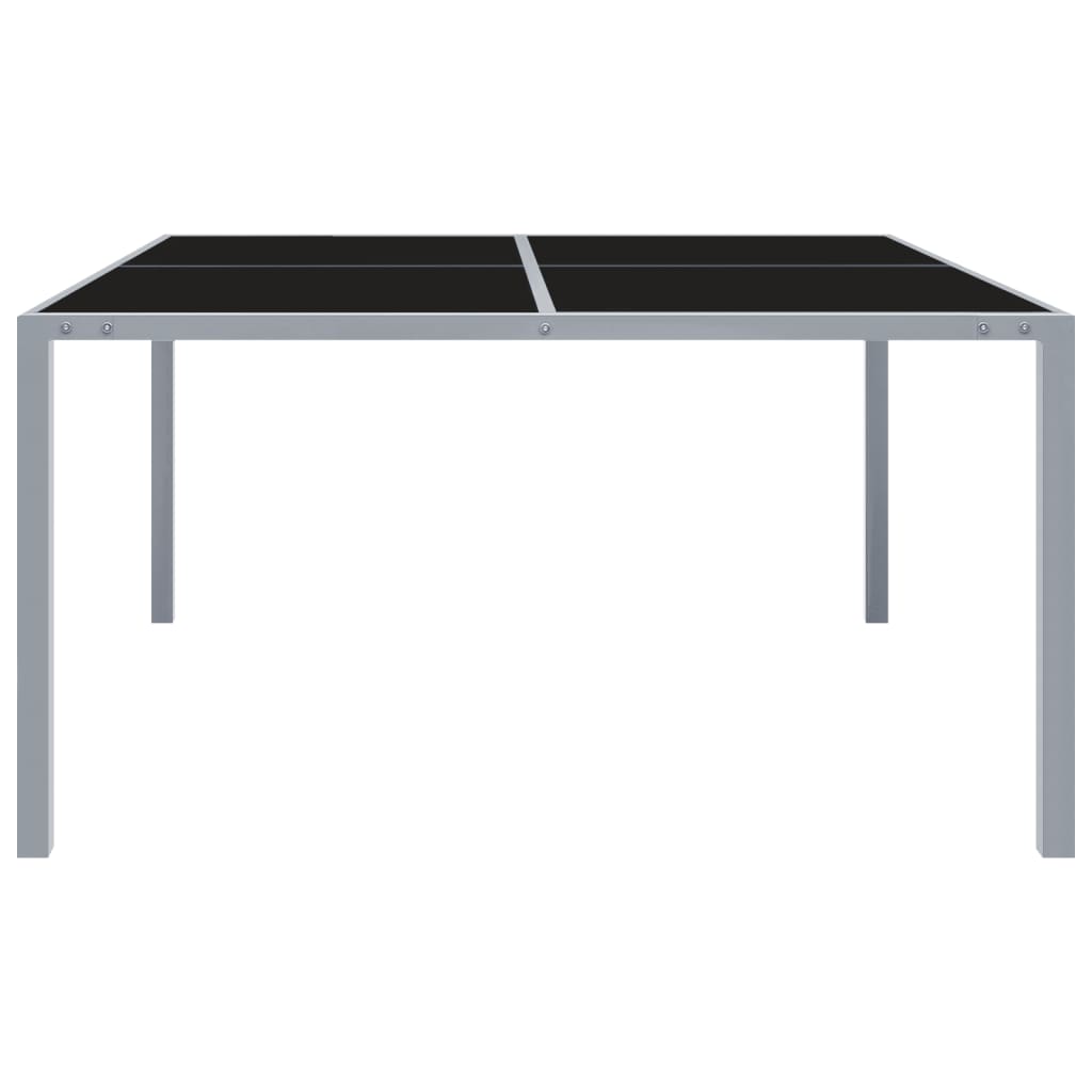 

vidaXL Tuintafel 130x130x72 cm staal en glas grijs