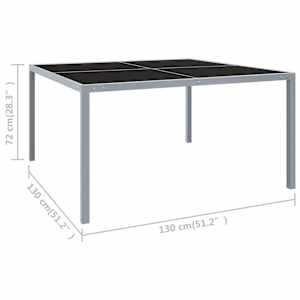 Zahradní stůl 130 x 130 x 72 cm šedý ocel a sklo - obrázek 5