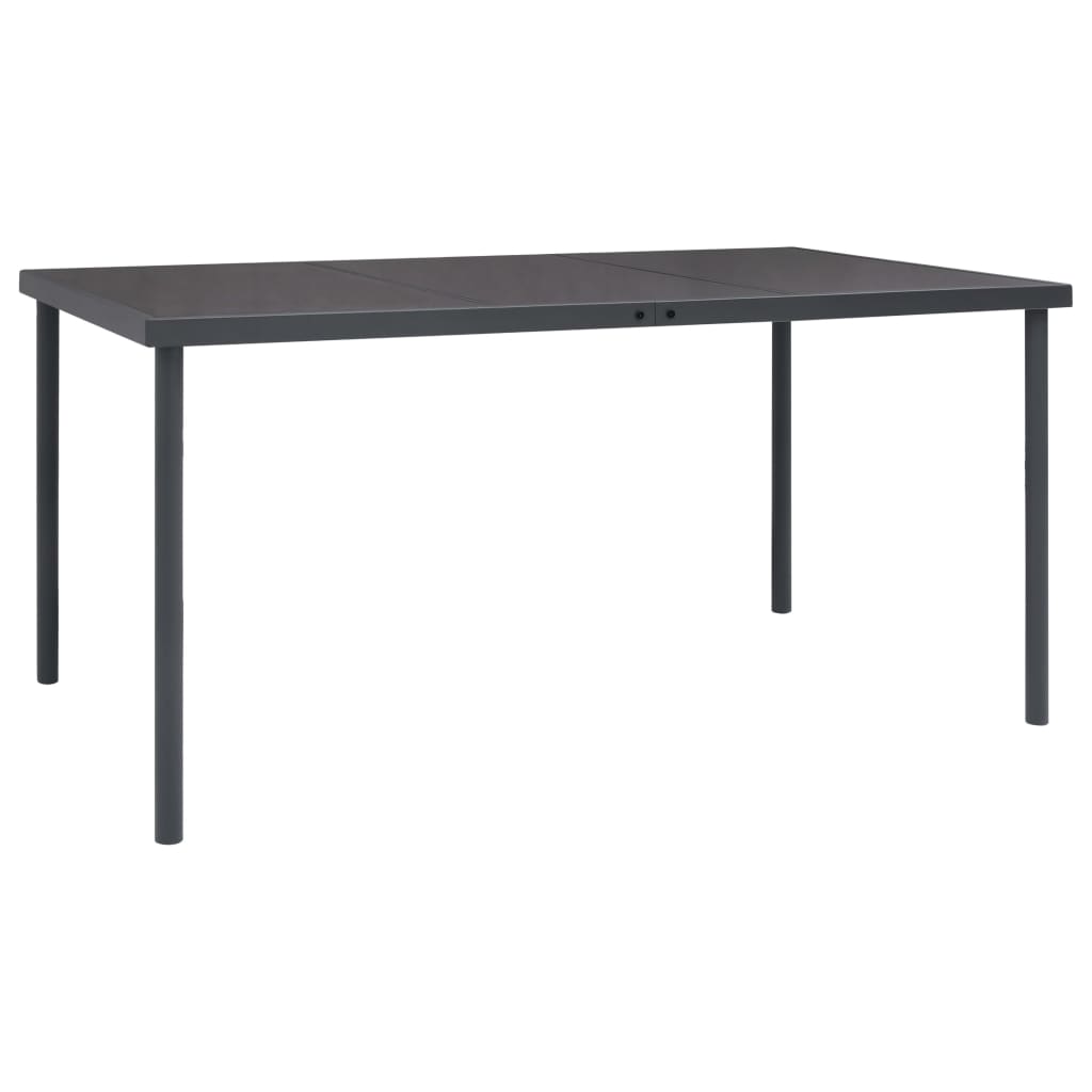  Vonkajší jedálenský stôl antracitový 150x90x74 cm oceľ