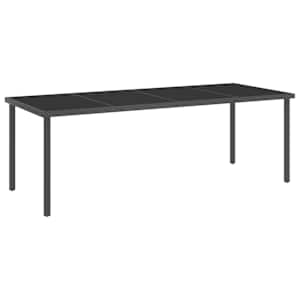 Venkovní jídelní stůl antracitový 220 x 90 x 75 cm sklo a ocel - obrázek 1