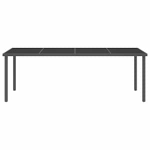 Venkovní jídelní stůl antracitový 220 x 90 x 75 cm sklo a ocel - obrázek 2