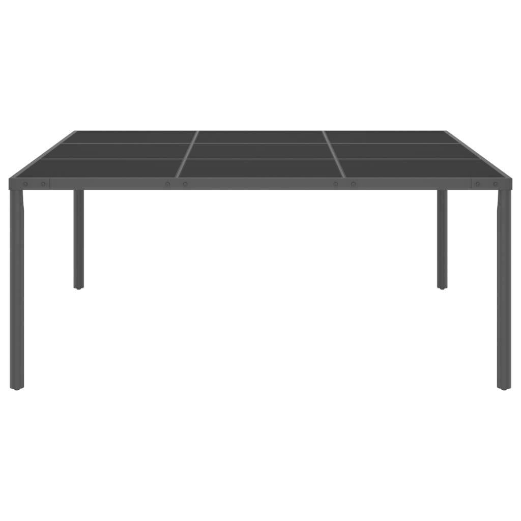 

vidaXL Tuintafel 170x170x72 cm staal en glas antracietkleurig