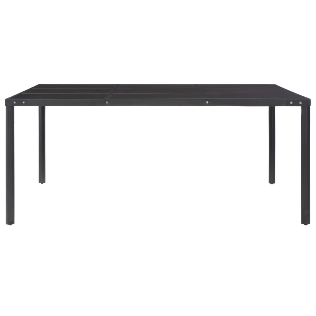 vidaXL Table de jardin Noir 170x170x74,5 cm Acier et verre