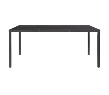 vidaXL dārza galds, melns, 170x170x74,5 cm, tērauds un stikls