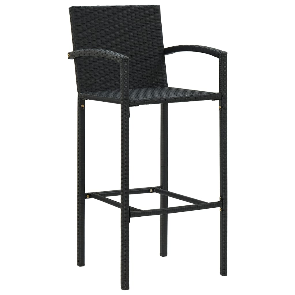 

vidaXL Barkrukken 2 st poly rattan zwart