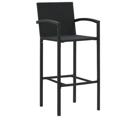 vidaXL Barstoler 2 stk svart polyrotting