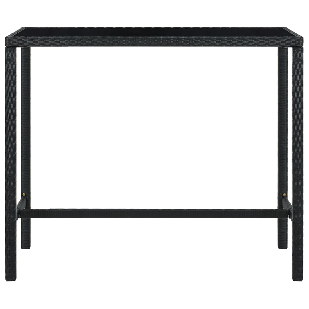 

vidaXL Tuinbartafel 130x60x110 cm poly rattan en glas zwart