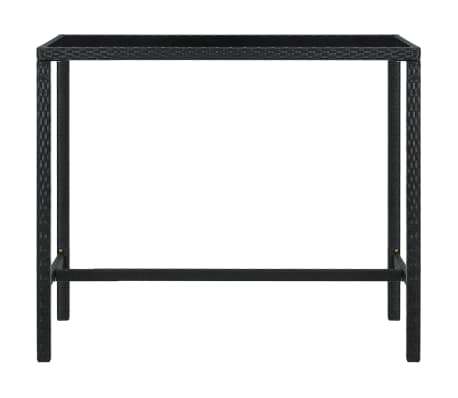 vidaXL Hagebarbord svart 130x60x110 cm polyrotting og glass