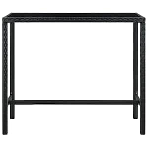 vidaXL Hagebarbord svart 130x60x110 cm polyrotting og glass