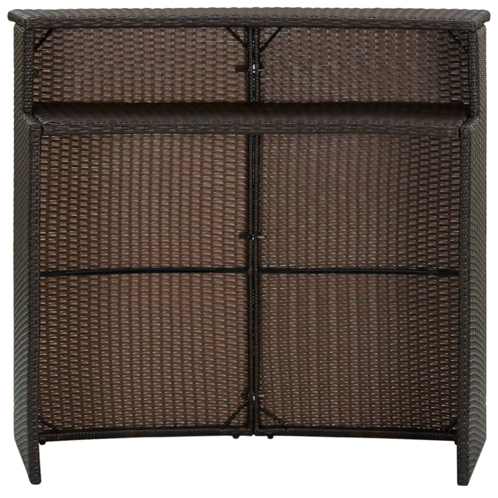 

vidaXL Tuinbartafel 120x55x110 cm poly rattan bruin