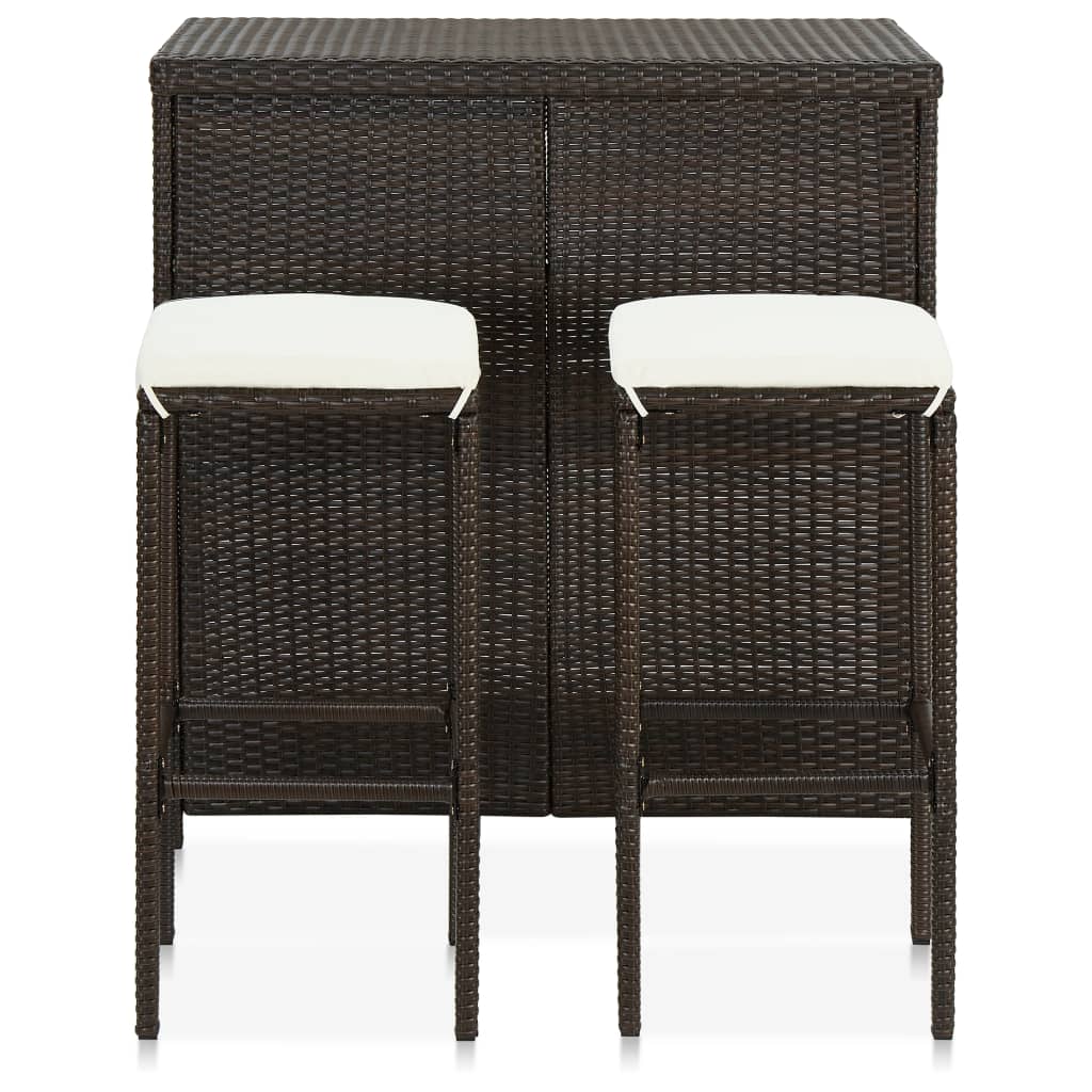 Thumbnail - vidaXL 3-tlg. Bar Set Poly Rattan Braun