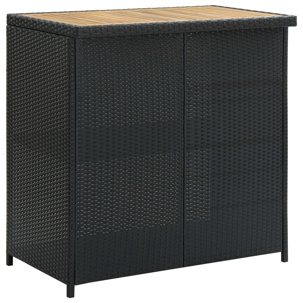 vidaXL 3 Piece Bar Set Poly Rattan Black