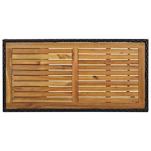Barový stolek s úložným regálem černý 120x60x110 cm polyratan - obrázek 5
