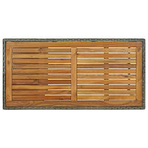 Barový stolek s úložným regálem šedý 120x60x110 cm polyratan - obrázek 5