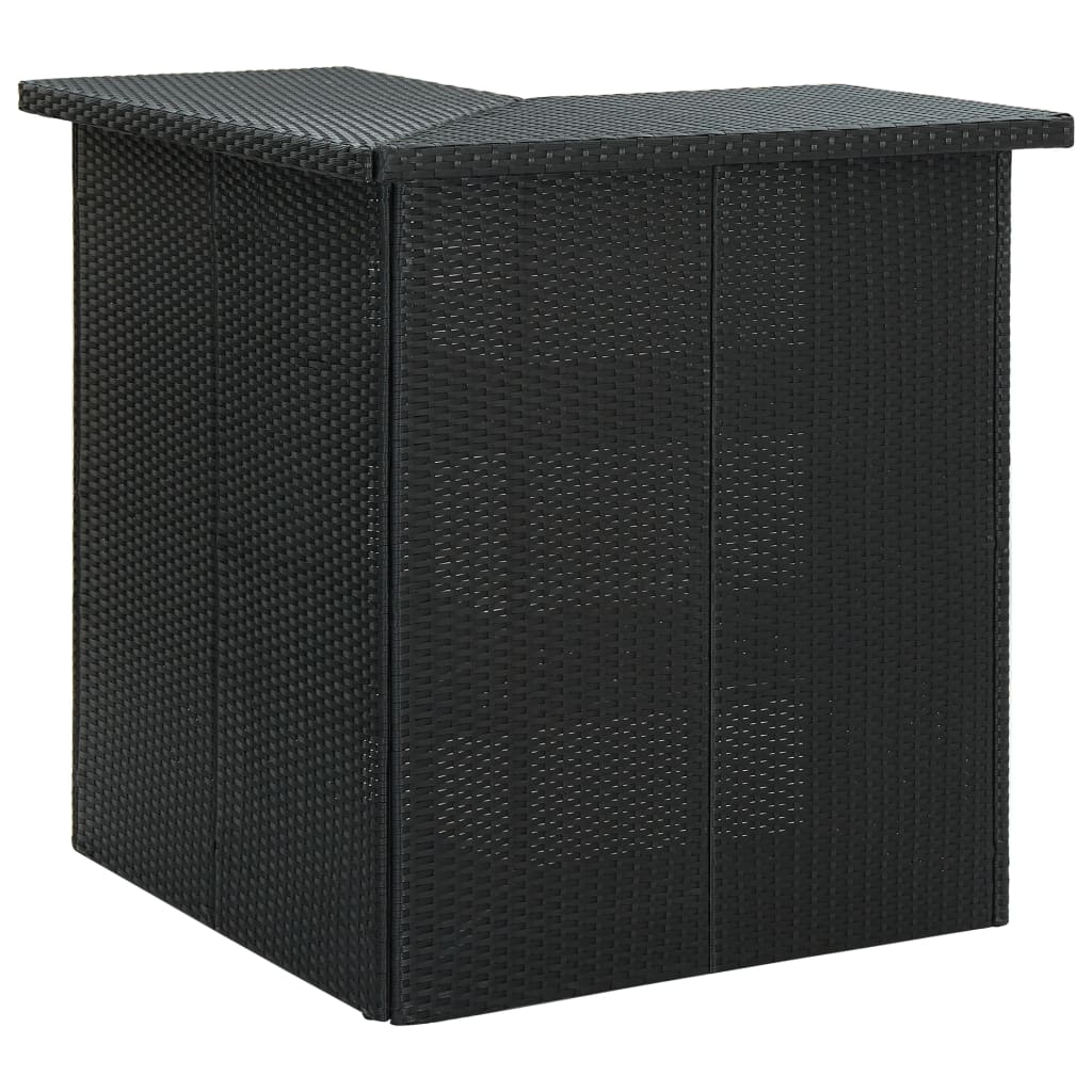 Image of vidaXL Corner Bar Table Black 100x50x105 cm Poly Rattan