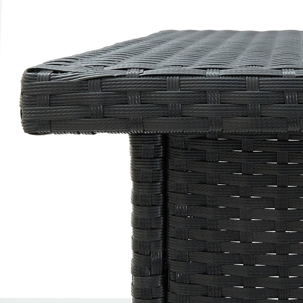  Rohový barový stolík čierny 100x50x105 cm polyratanový