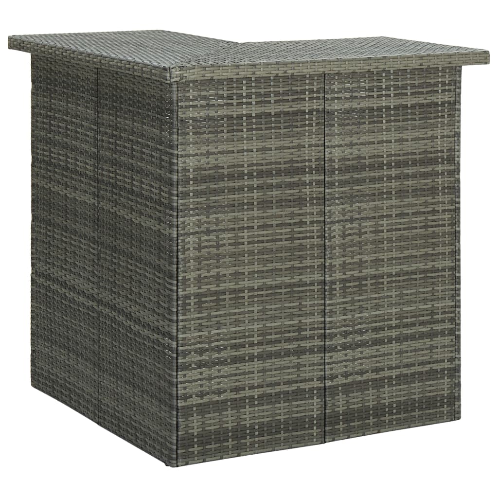 vidaXL Masă de bar colțar, gri, 100 x 50 x 105 cm, poliratan 100