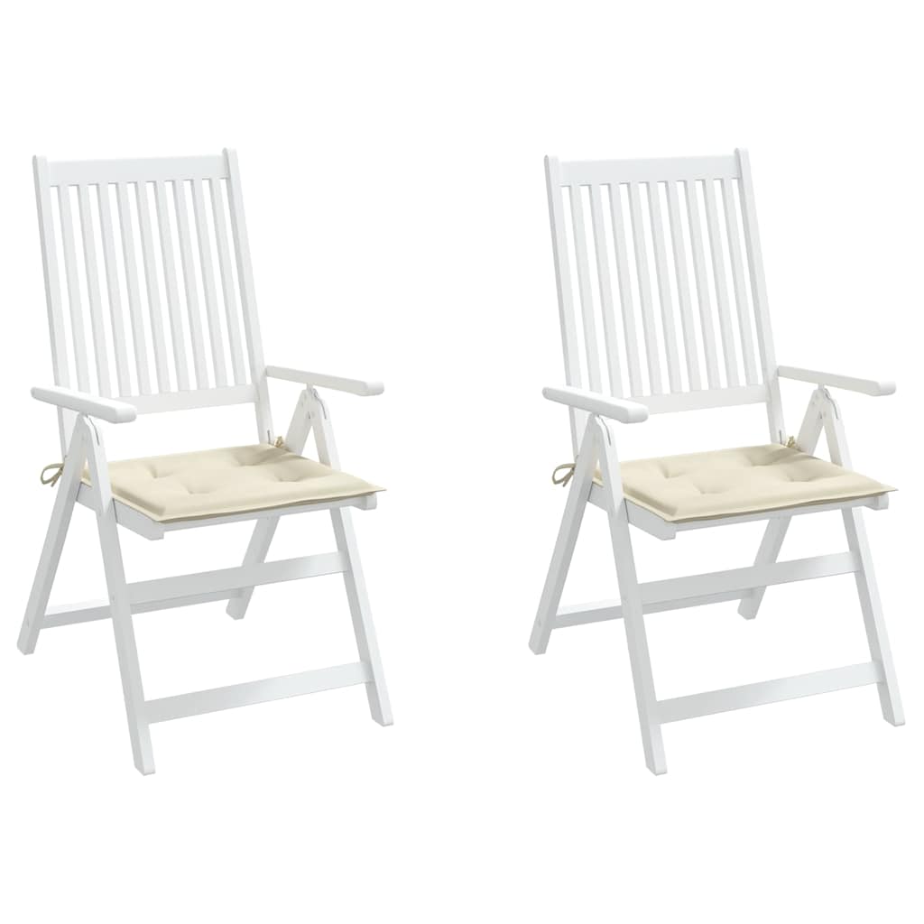 vidaXL Tuinstoelkussens 2 st 40x40x3 cm oxford stof crèmekleurig, foto 2