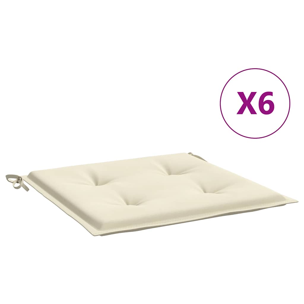 vidaXL Tuinstoelkussens 6 st 40x40x3 cm oxford stof crèmekleurig