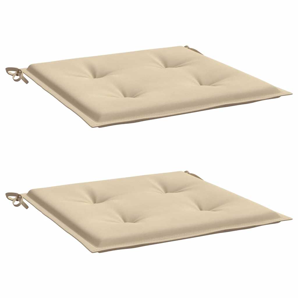 

vidaXL Tuinstoelkussens 2 st 40x40x3 cm stof beige