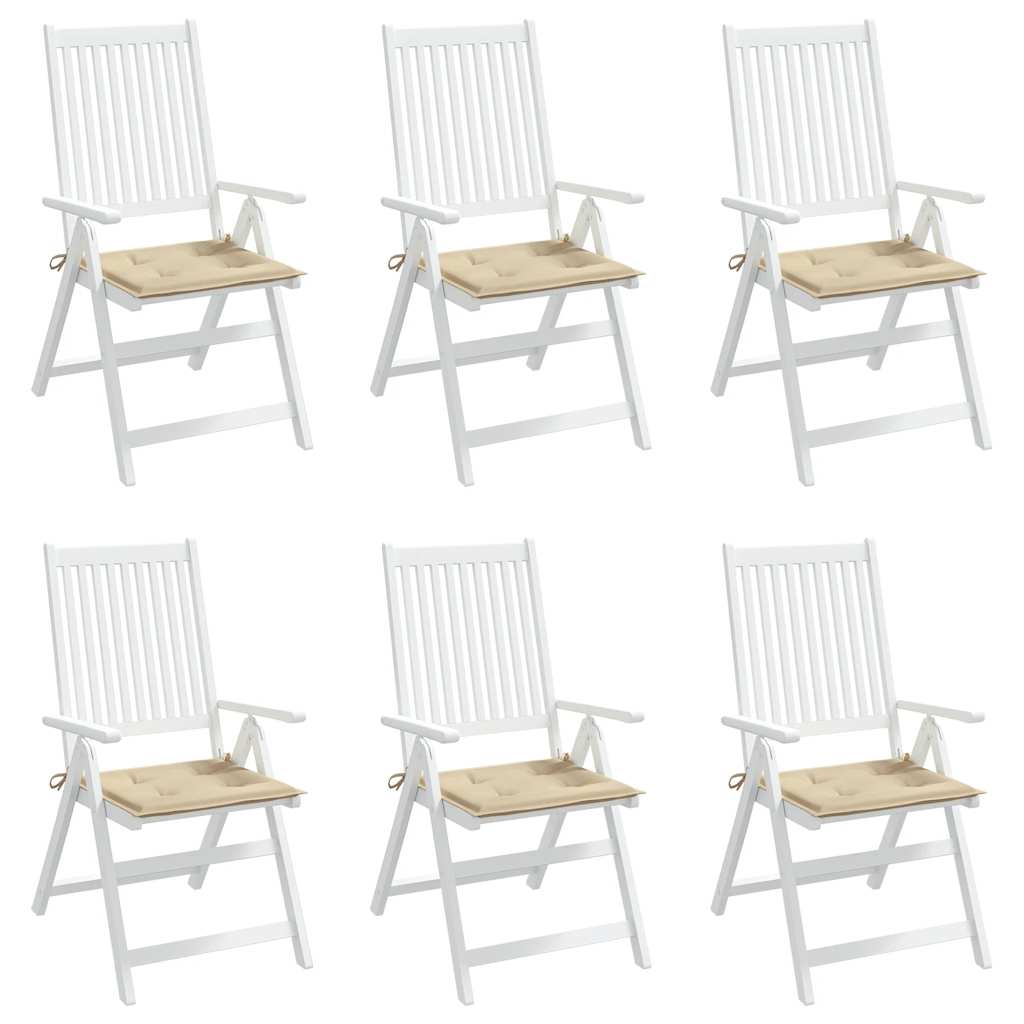 vidaXL Tuinstoelkussens 6 st 40x40x3 cm oxford stof beige, foto 2