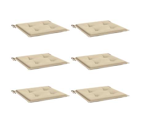 vidaXL Podložky na z&aacute;hradn&eacute; stoličky 6 ks 40x40x4 cm, oxfordsk&aacute; l&aacute;tka